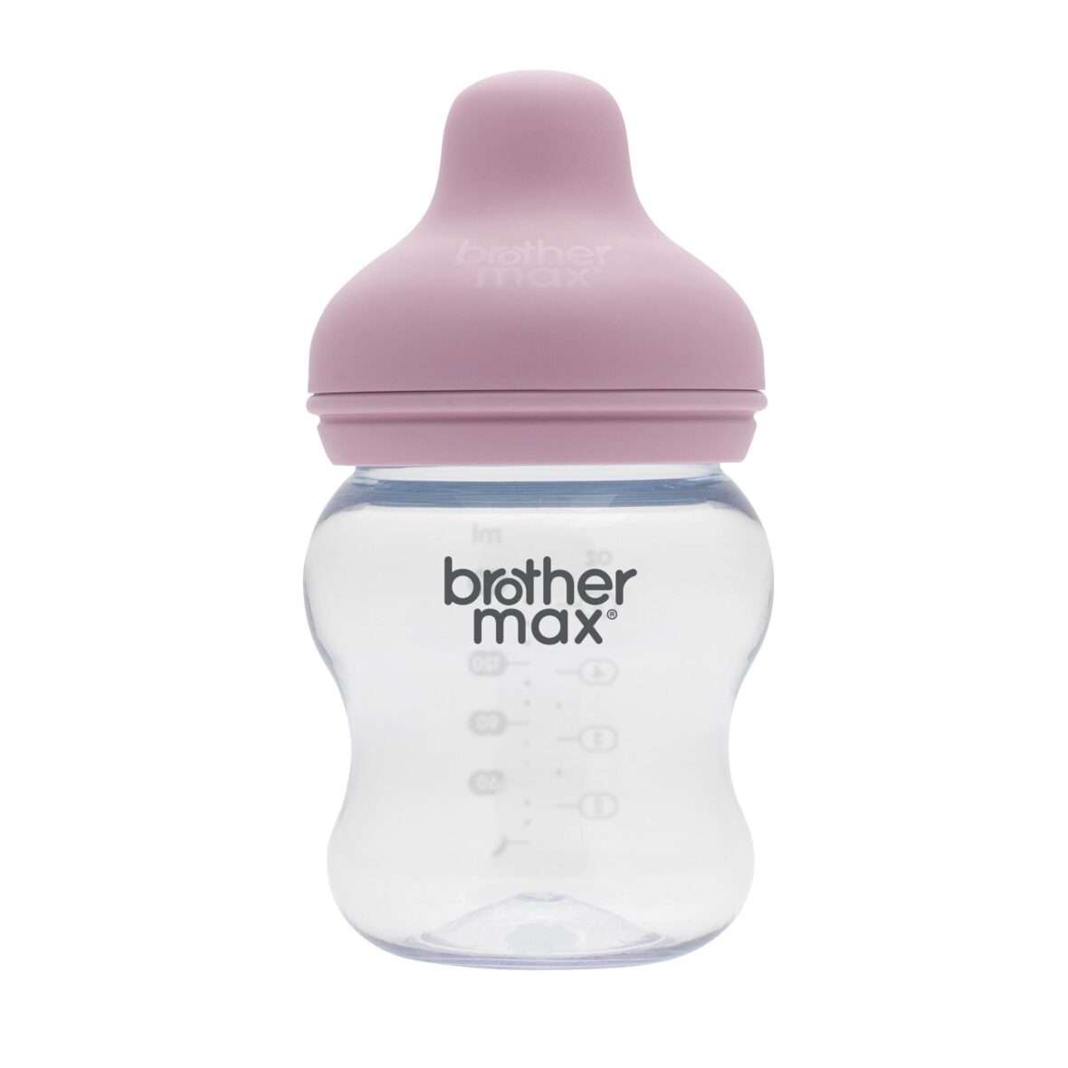 Extra wide neck glass feeding bottle 160ml/5oz + S teat Pink